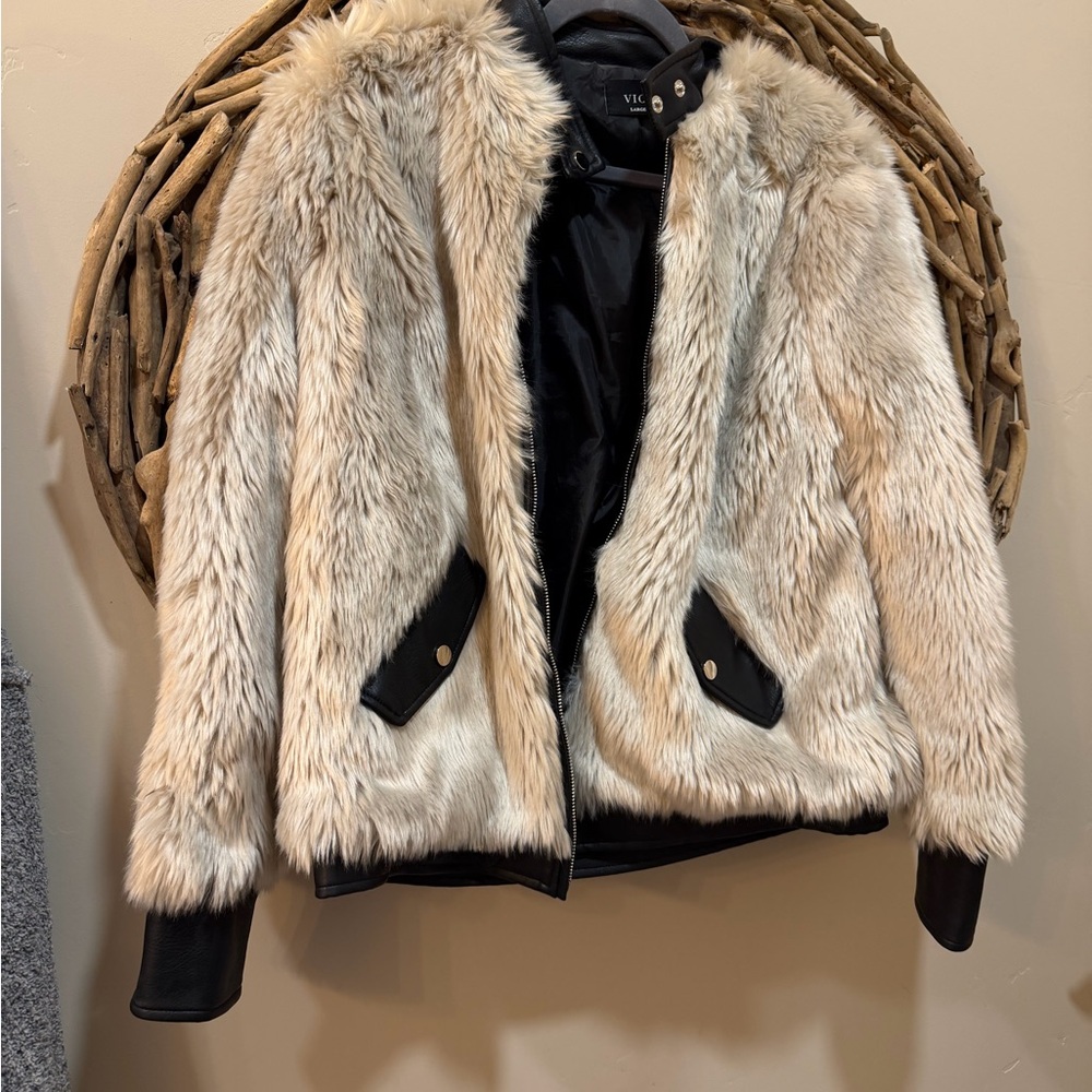 Vici Cream and Black Teddy Jacket